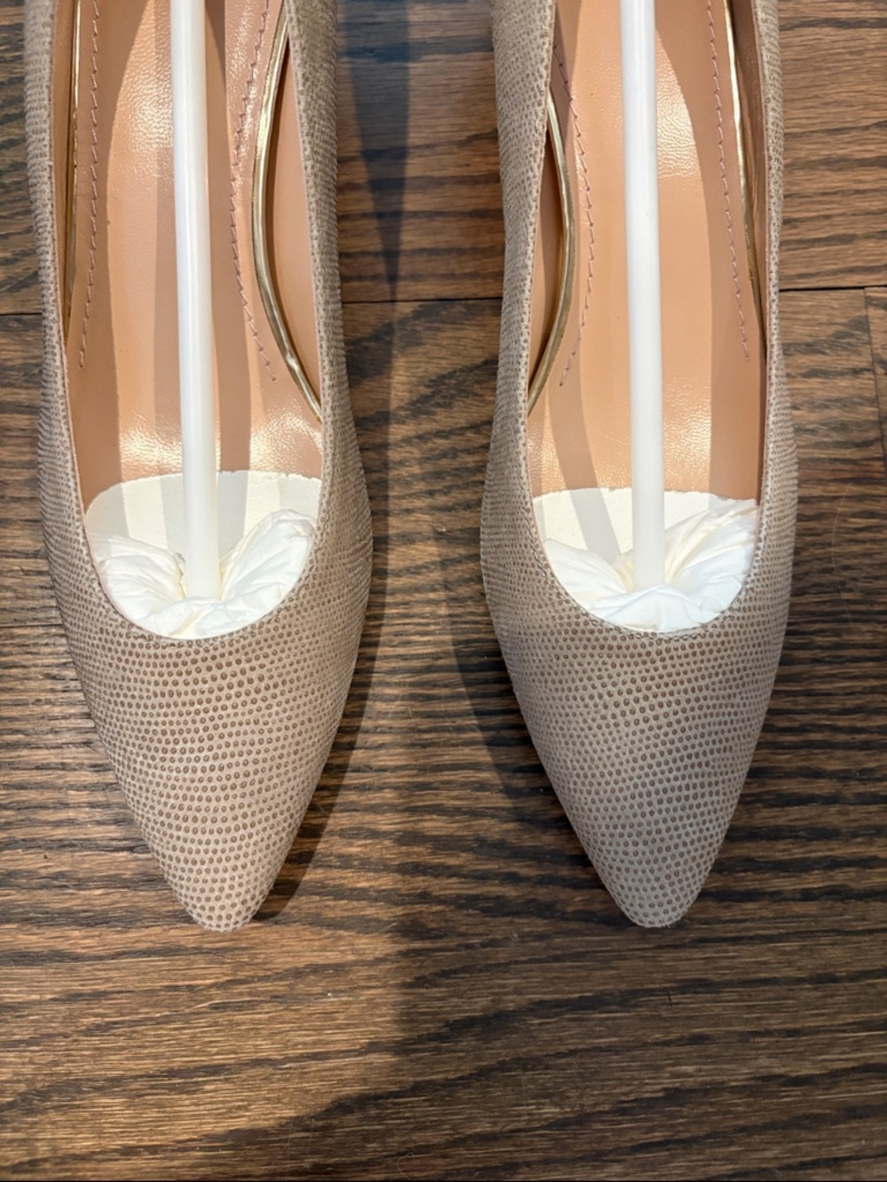Stuart Weitzman Taupe Pointed-Toe Flats - Picture 2 of 6